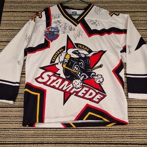 WPHL Central Texas Stampede OT Inaugural Season Signed M Hockey‎ Jersey VTG 90s